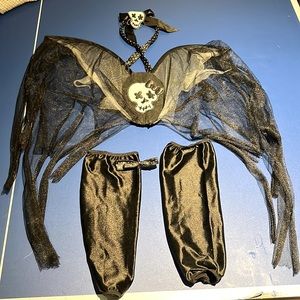 Halloween costume death fairy with wings. Fits all ages